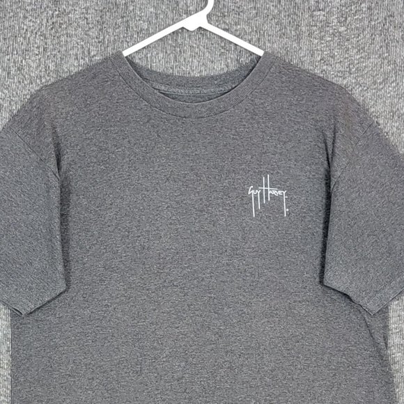 Guy Harvey T-Shirt Mens M Gray Swordfish Blue Marlin AFTCO Short Sleeve Crewneck - Picture 4 of 9